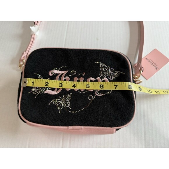JUICY COUTURE Wingin It Camera Bag Bling Butterfly Crossbody Pink Black New Tag - Picture 8 of 16